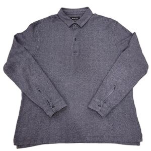 Massimo Dutti Gray Long Sleeve Polo Shirt